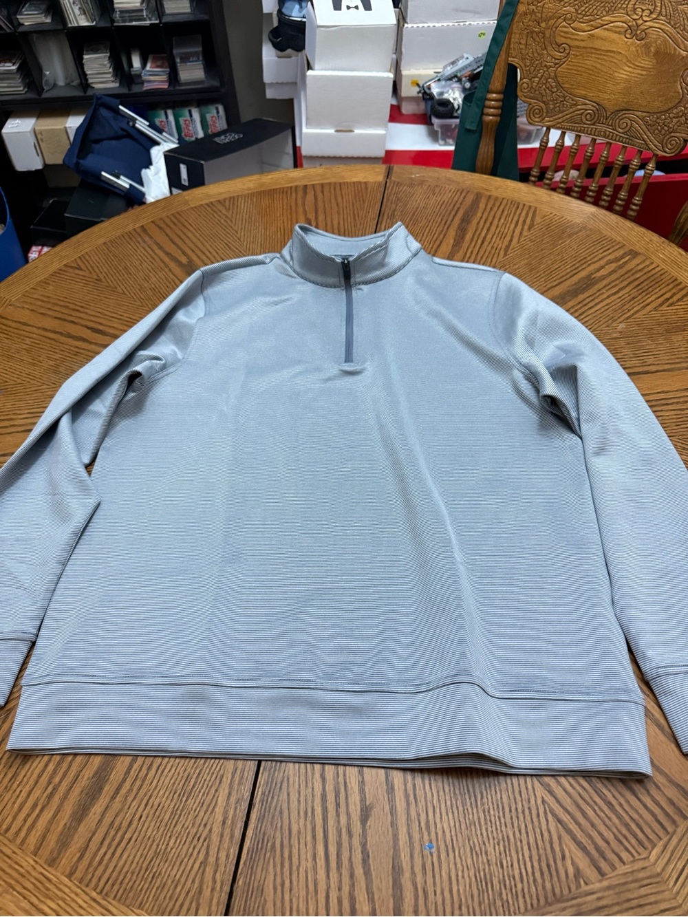 Hickey Freeman Light Gray Men's Half-Zip Pullover Sweater